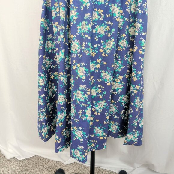 Vintage Laura Ashley Dress 10 Large Purple Floral Midi - Picture 4 of 13